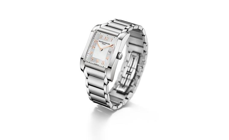 Baume et Mercier Hampton for women: stainless steel case with quartz movement on stainless steel bracelet. £1,860.