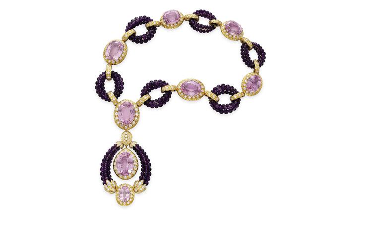 Van Cleef Arpels. Triphanes Amethyst Kunzite Diamond and Yellow Gold Necklace 1973.© Christie’s Images 2011. POA.