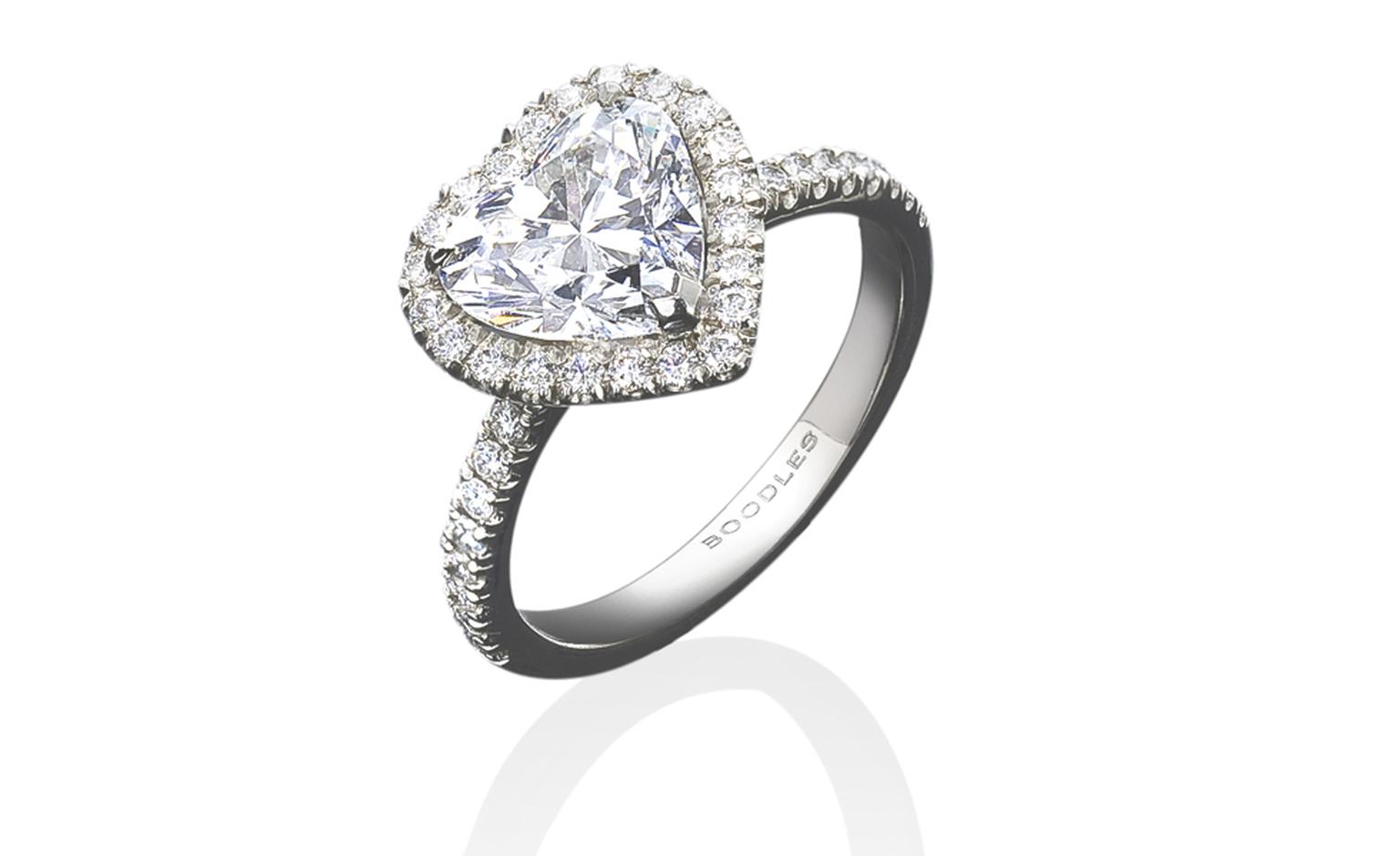 Boodles Heart shape diamond vintage style ring 42 000
