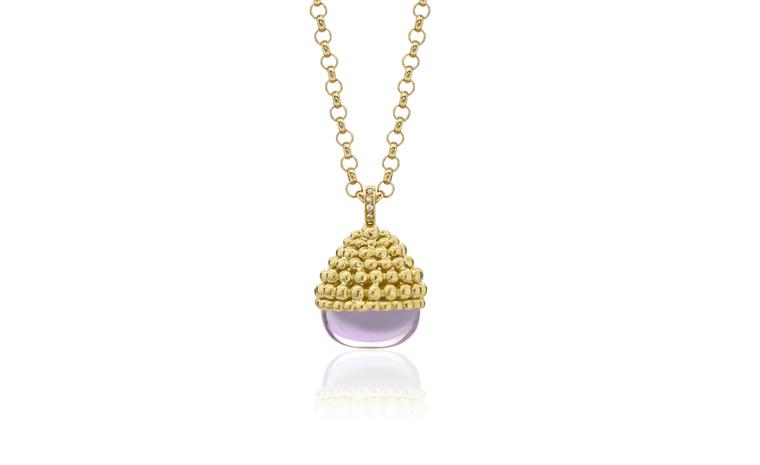 Kiki McDonough, Amethyst pendant with gold honeycomb detail £2,900