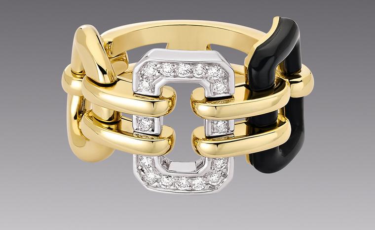 CHANEL, The Premiere ring in 18kt yellow gold and onyx. £4,075