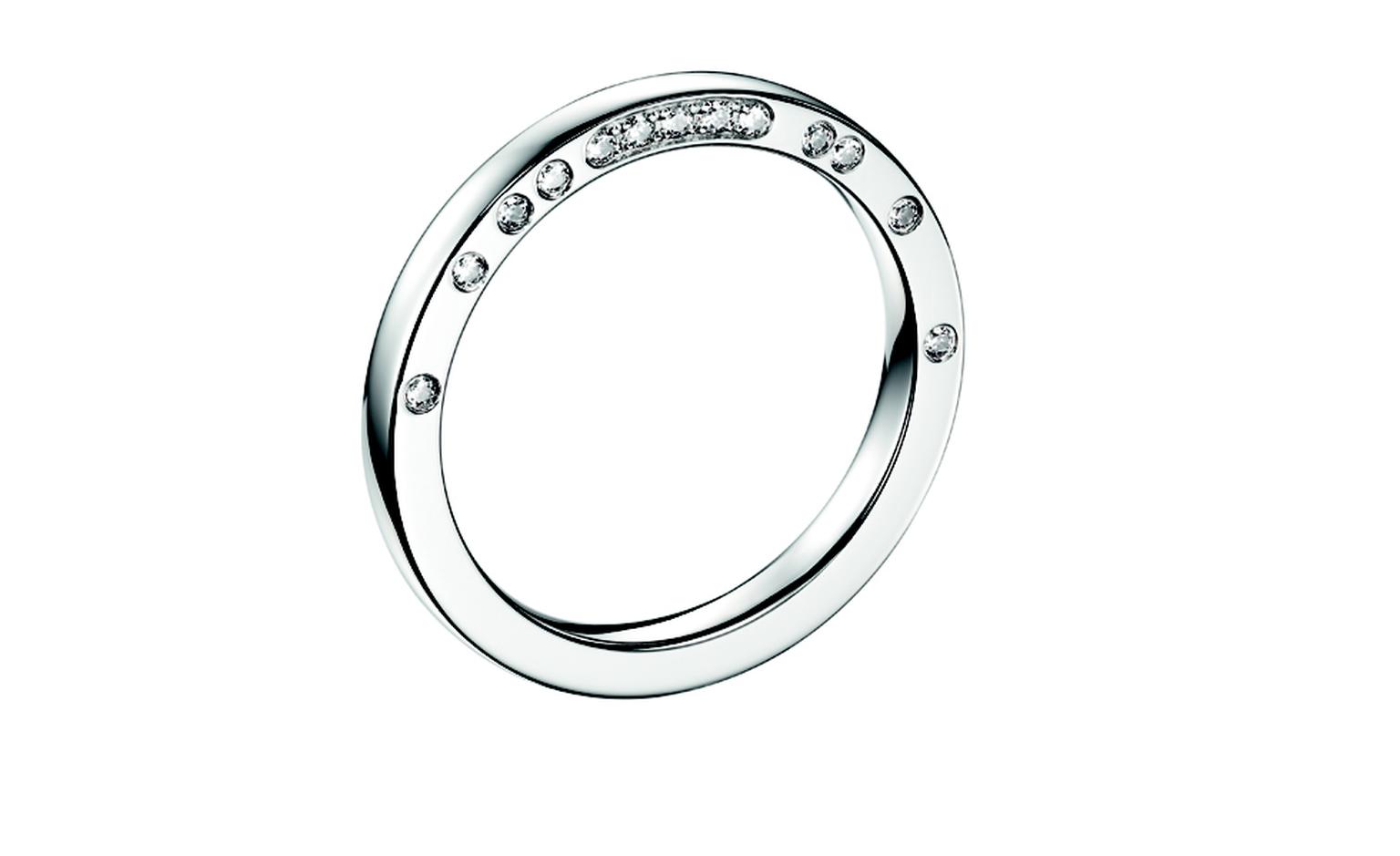 BOUCHERON, Divine Rita wedding ring in white gold paved with diamonds. Price from £1,610
