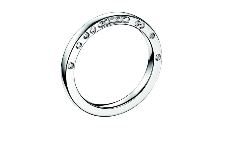 BOUCHERON, Divine Rita wedding ring in white gold paved with diamonds. Price from £1,610