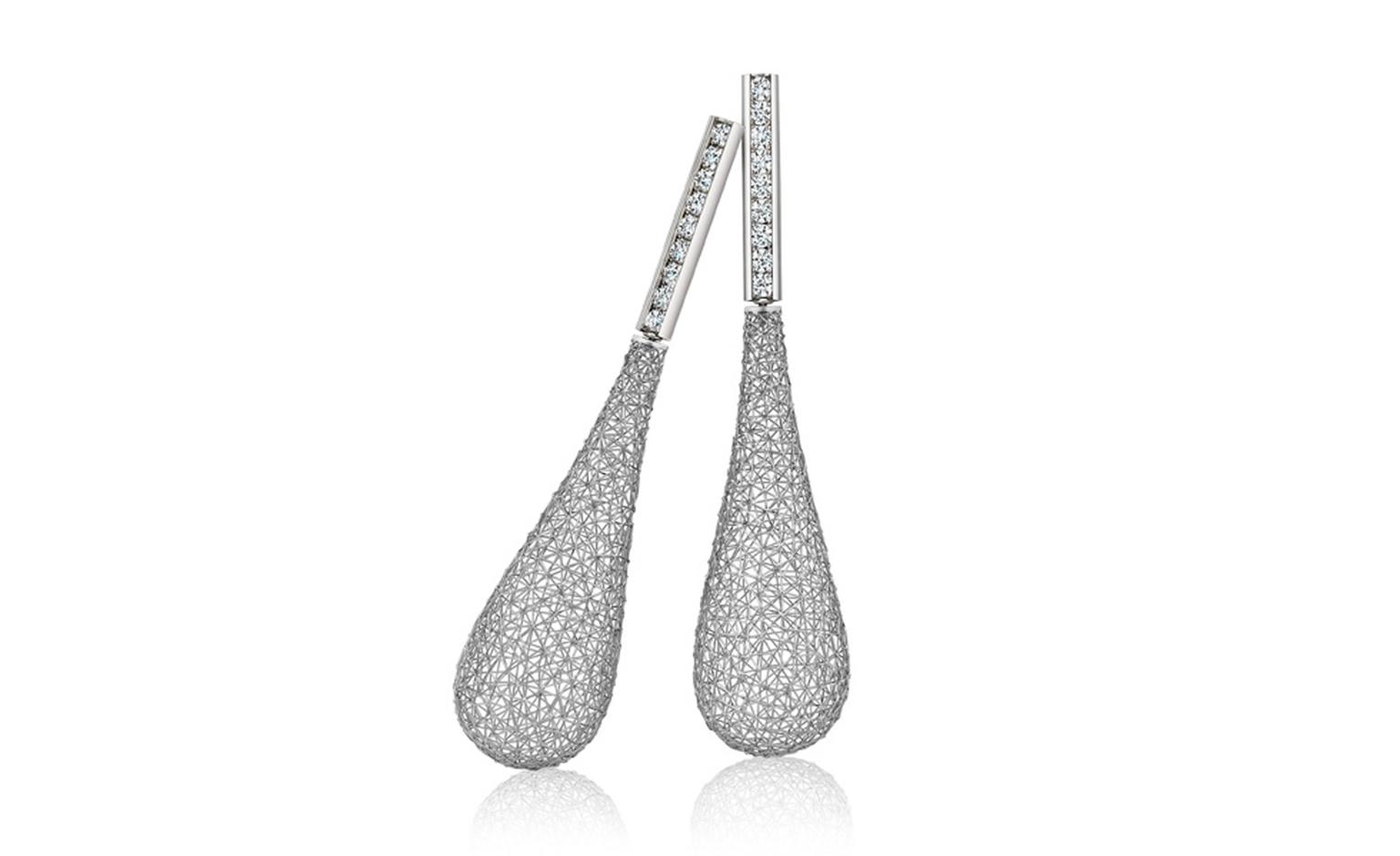 Tom Rucker GEO.Calypso laser-welded platinum and diamond earrings £16,400 (approx)