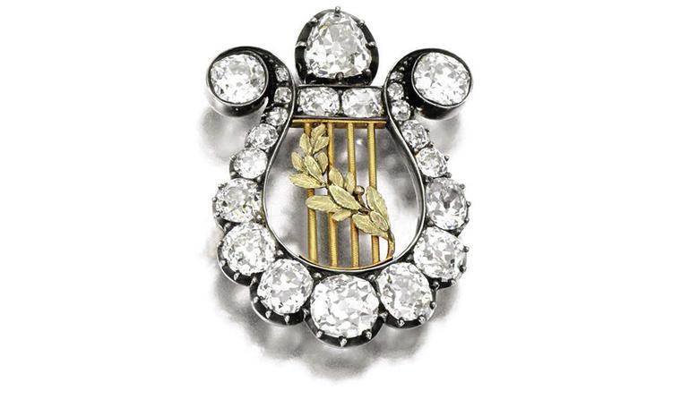 Lot 15. Gold and diamond brooch, late 19th Century. Estimate £5,200-£5,800