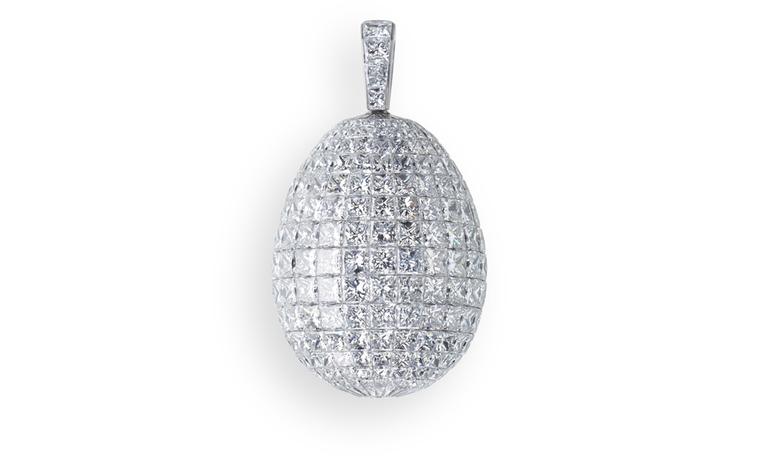 Fabergé. L'Oeuf Diamant (The Diamond Egg). This piece is set in Titanium and feature 394 white diamonds totalling 66.40cts. POA