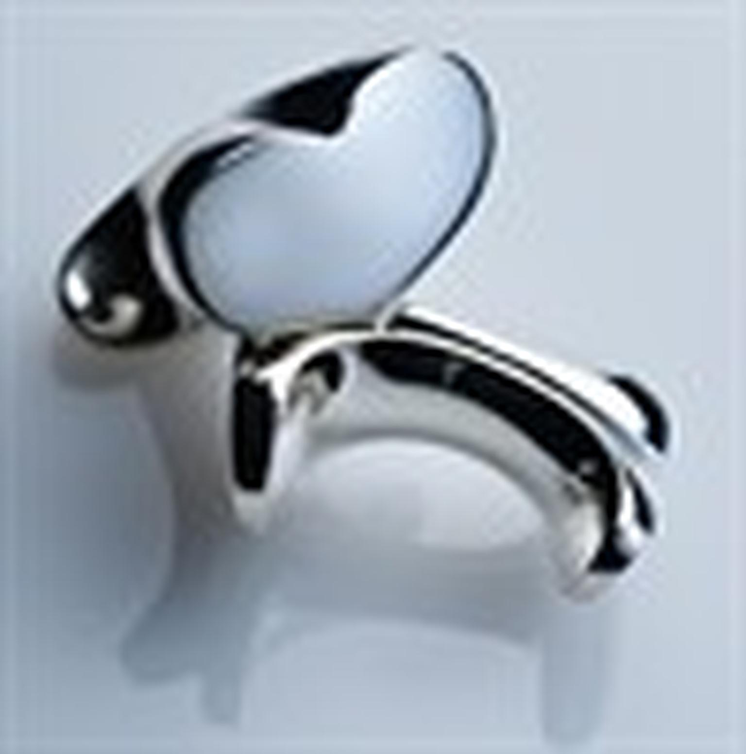 CoxPowerPolishedSilverHeartCufflink