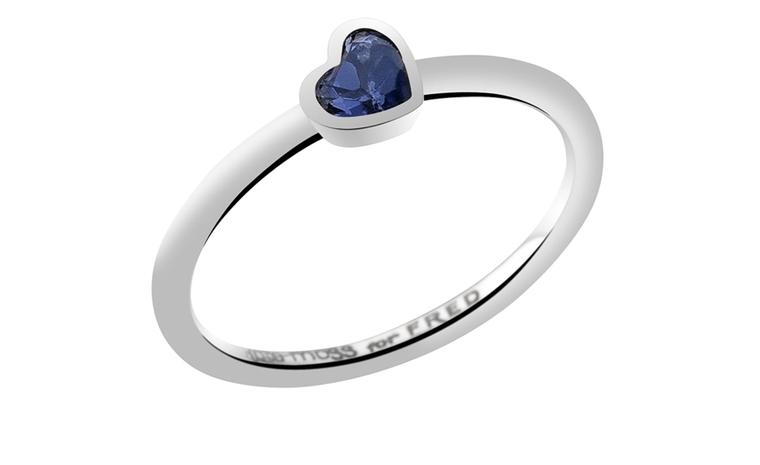 Kate Moss for FRED Collection. White gold Heart ring with iolite. Price from 550 €