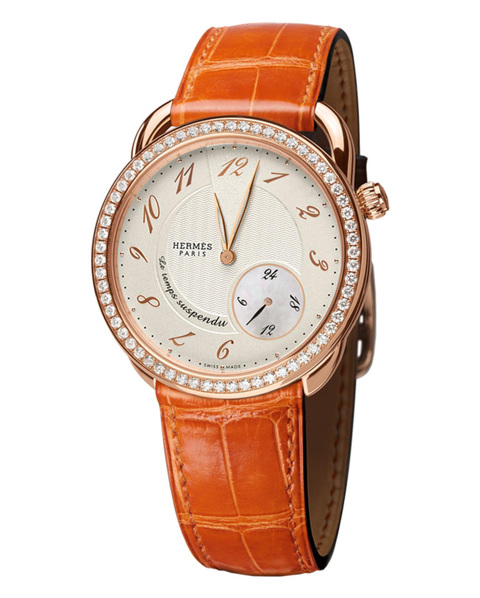 Hermes Arceau Le Temps Suspendu rose gold and diamond watch_20131031_Main