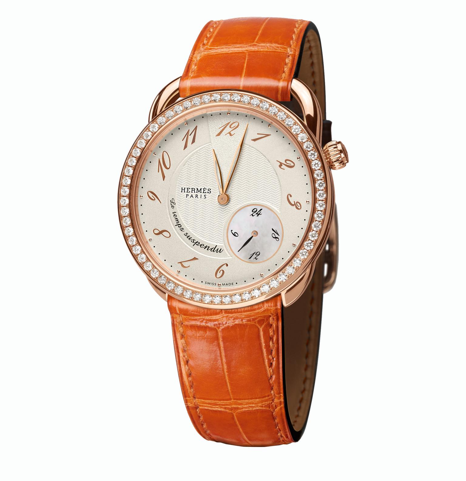 Hermes Arceau Le Temps Suspendu rose gold and diamond watch_20131031_Zoom