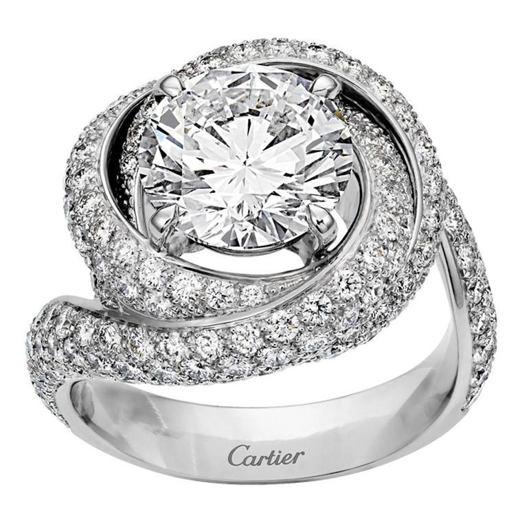 Cartier Trinity Ruban Solitaire platinum and diamond