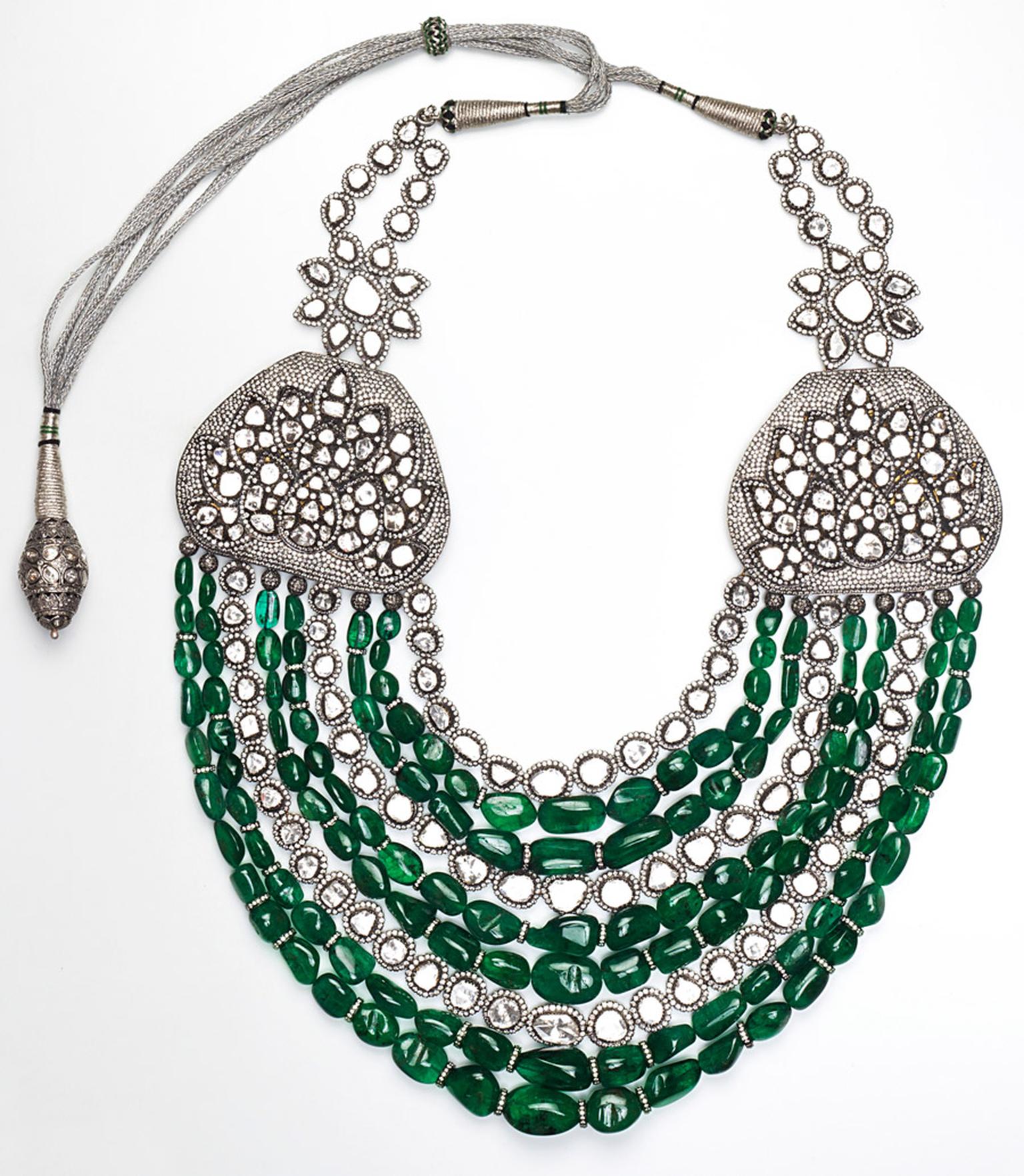 Amrapali-Emerald-and-Diamond-multi-strand-necklace