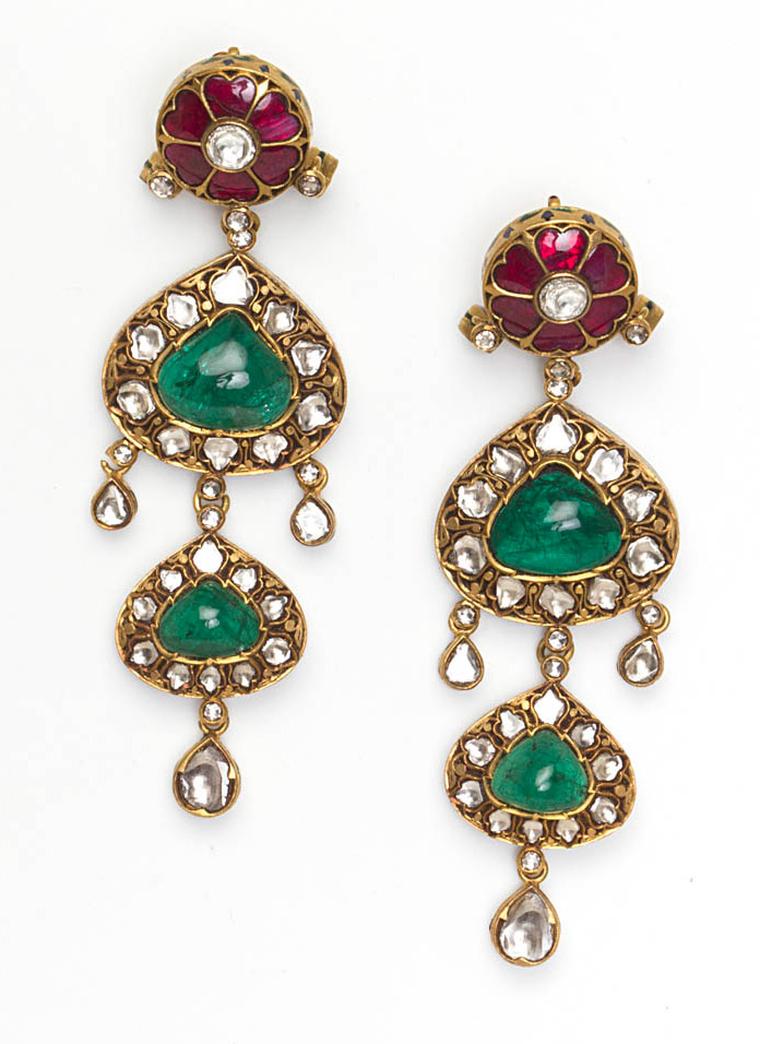 Amrapali-Emerald-Diamond-and-Ruby-earrings