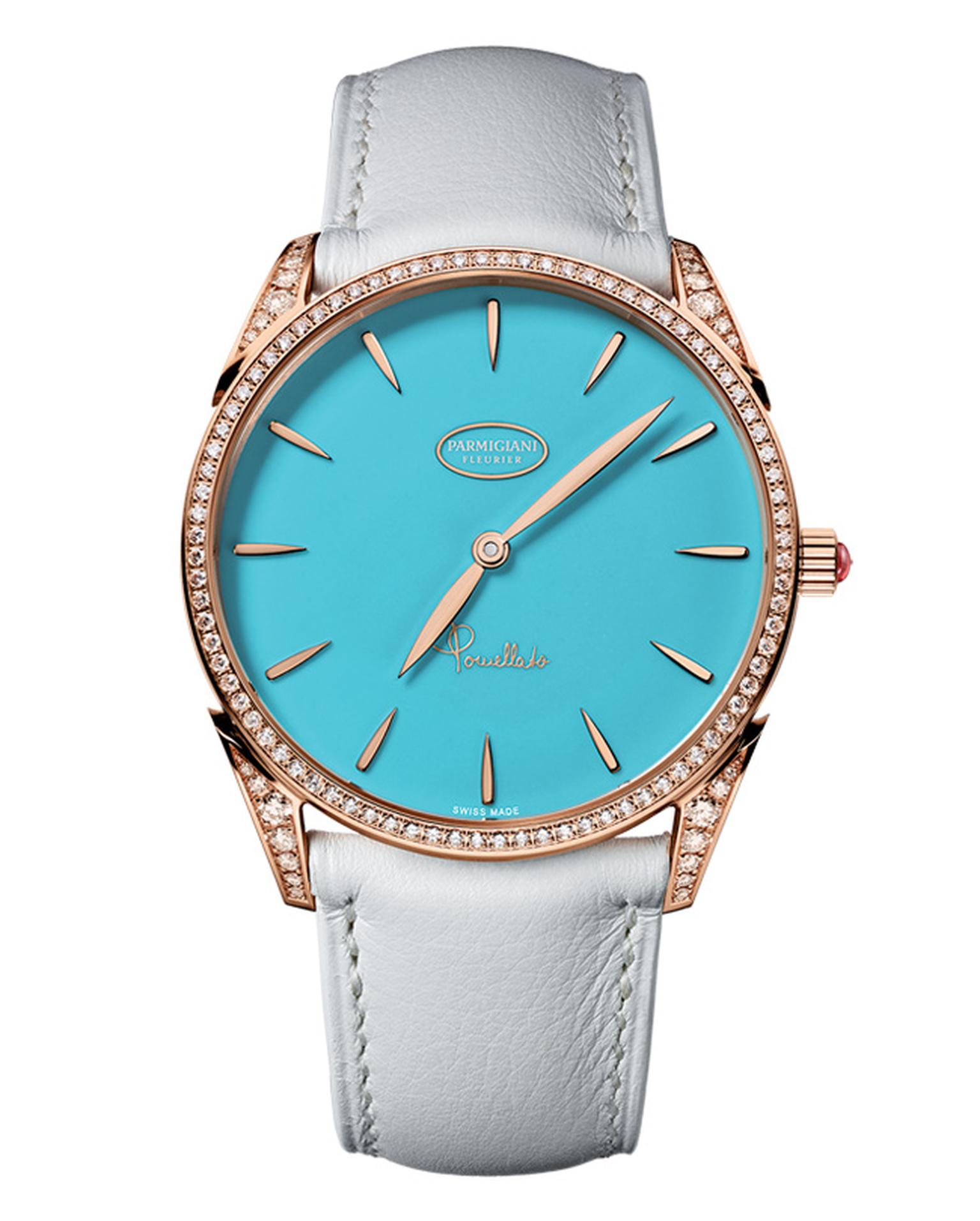 Tonda Pomellato Parmigiani Capri rose gold watch with turquoise and diamonds_20131212_Main