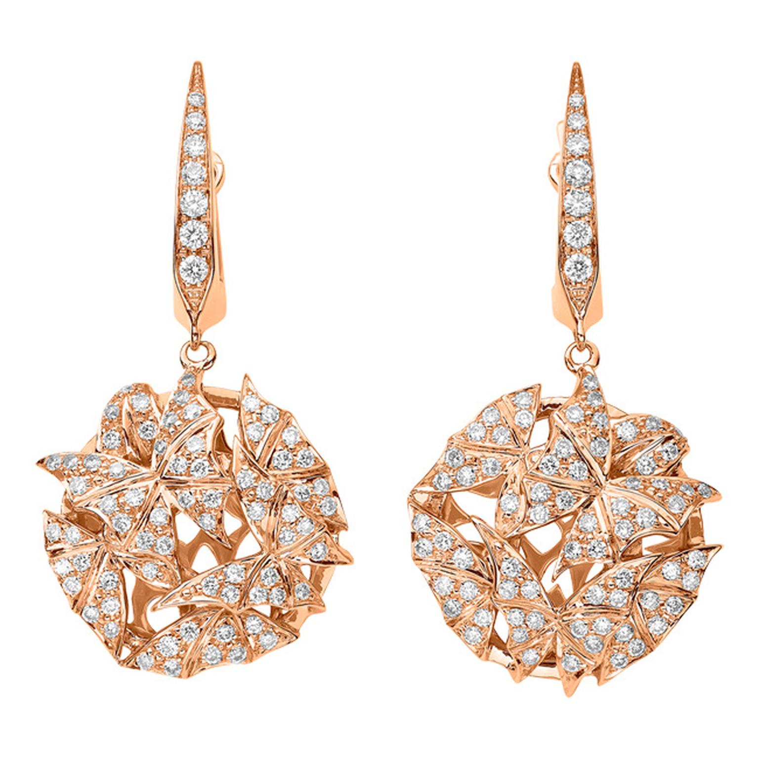 Stephen Webster Fly by Night Mothball earrings in rose gold and diamonds_20131220_Main