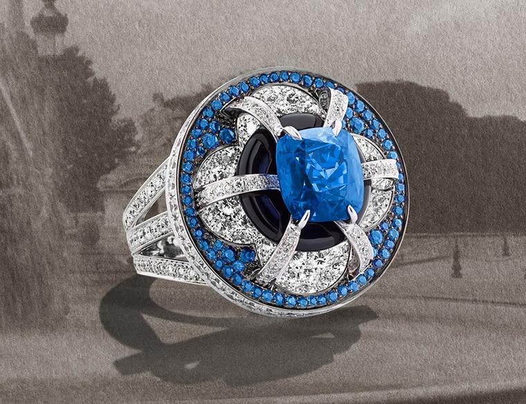 Fontaine ring by Louis Vuitton from the Escale á Paris high jewellery collection. Photograph by Coppi Barbieri for Louis Vuitton.