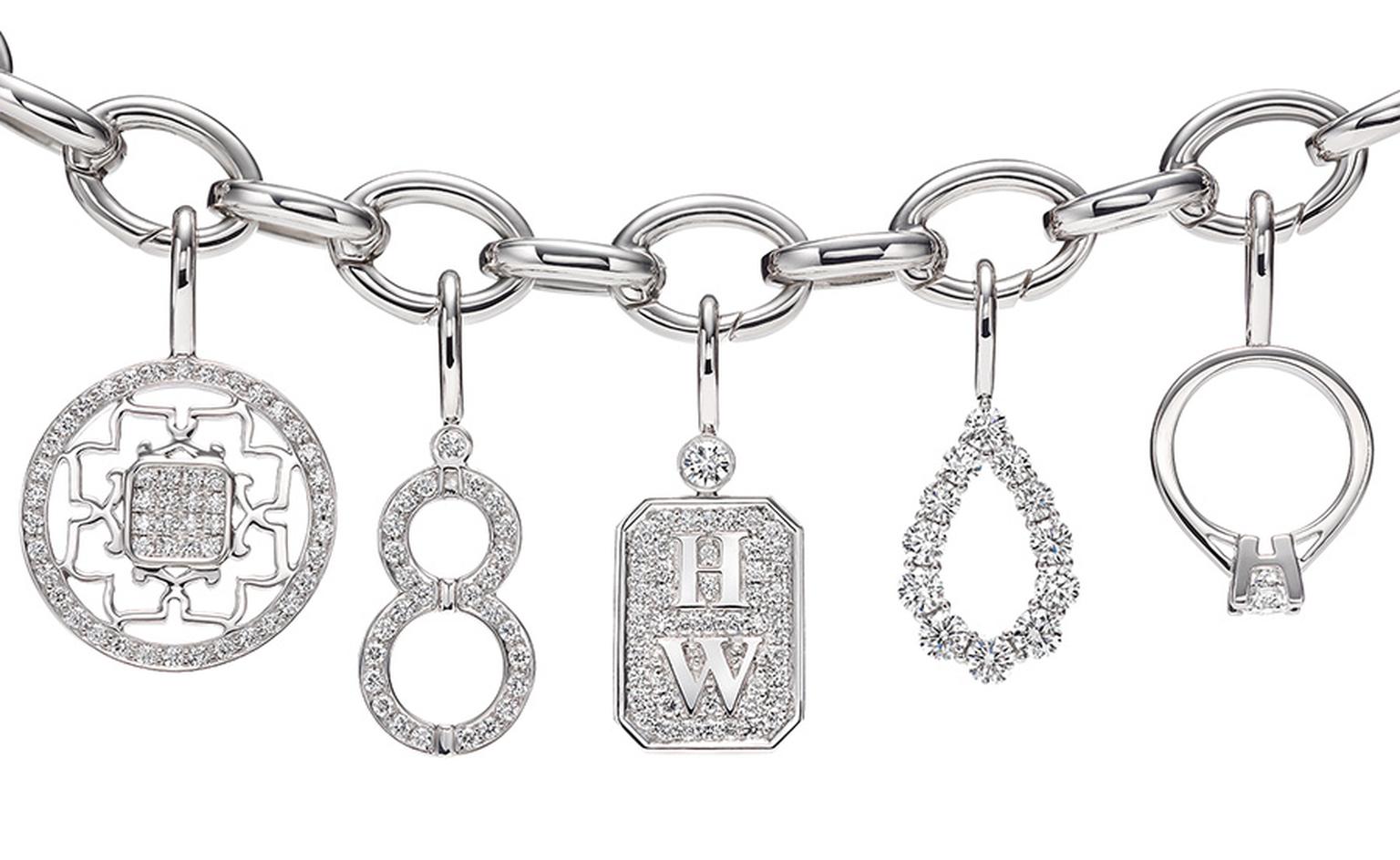 Close-up-Harry-Winston-Charms-Bracelet-in-Platinum