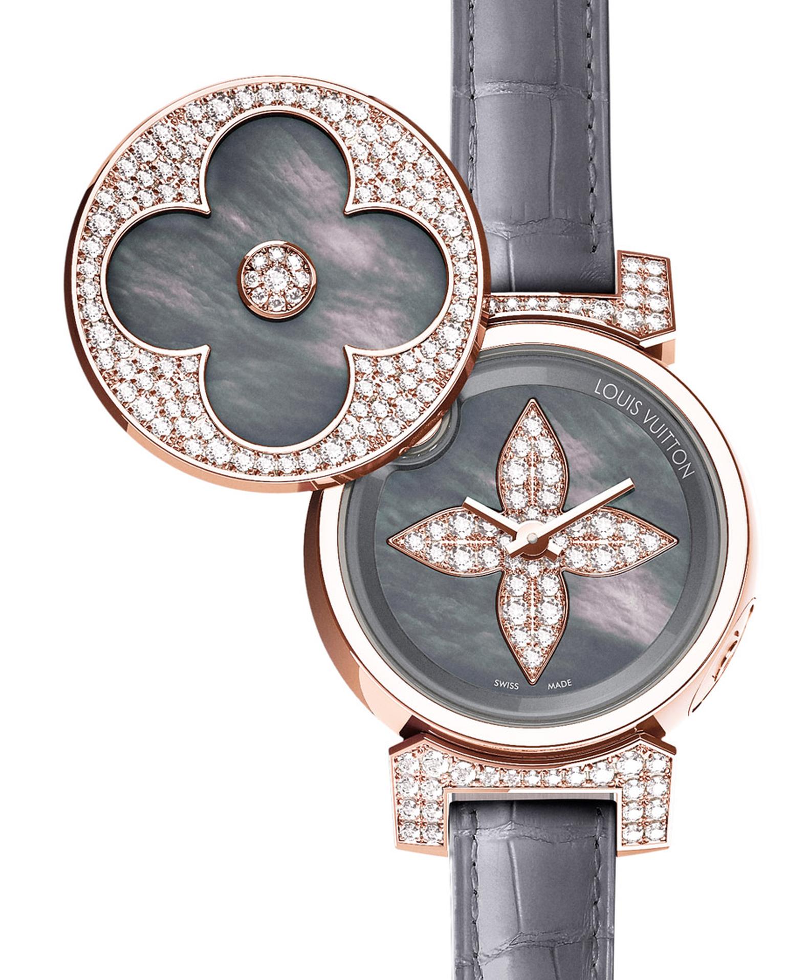 Louis Vuitton - Tambour with Exquisite Rose Gold and White Flower