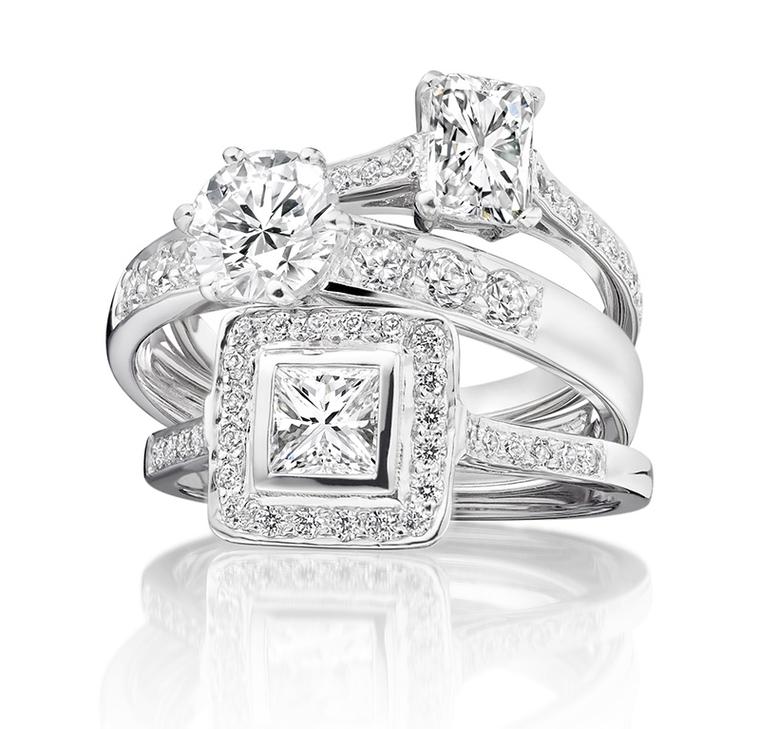Ingle & Rhode Vintage engagement ring collection with central diamond (from £3,000) in Fairtrade white gold.