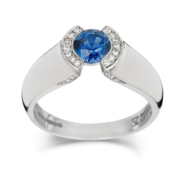 Jessica Poole Majestic Sapphire ring in Fairtrade white gold (£2,900).