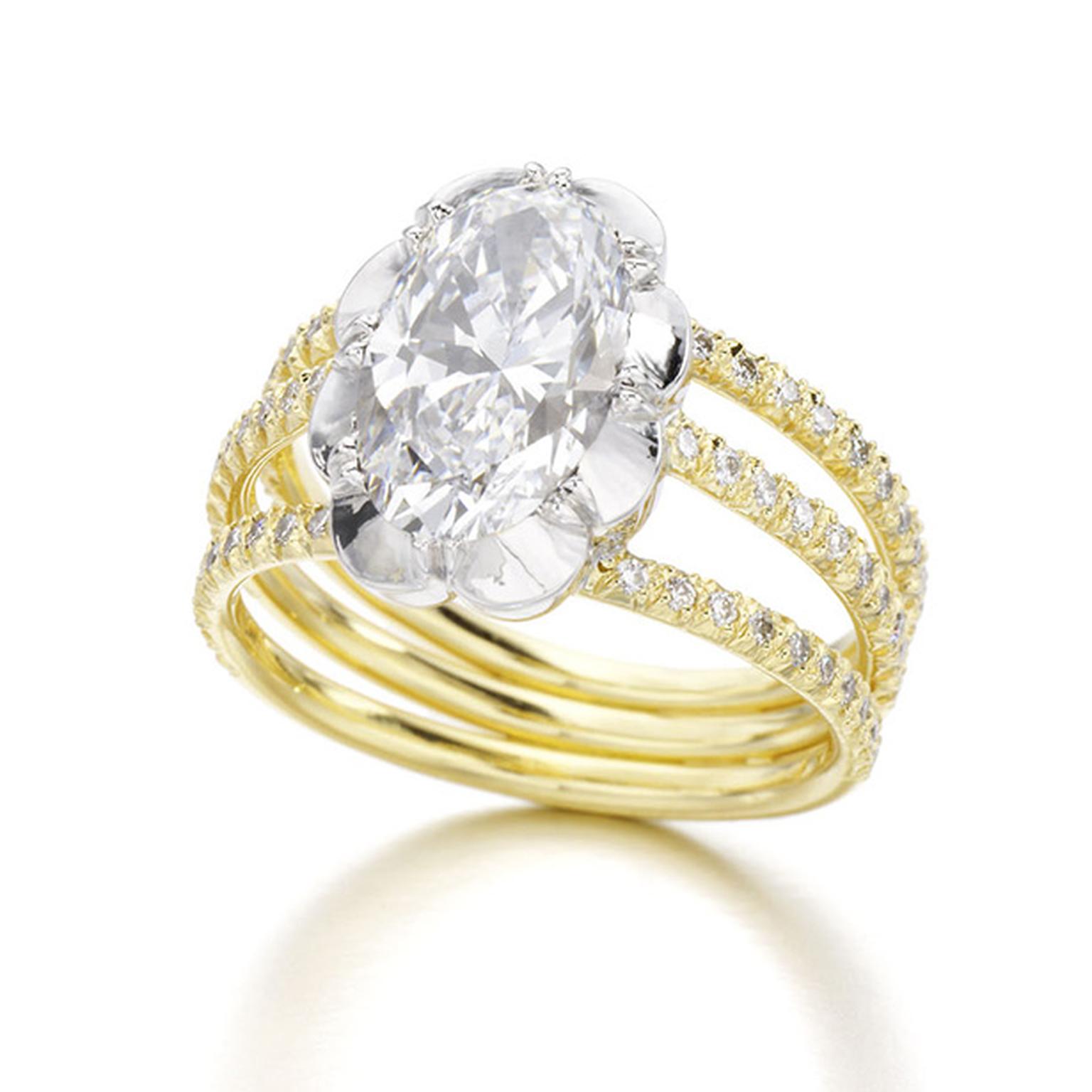 Jessica McCormack Oval Diamond Trio ring