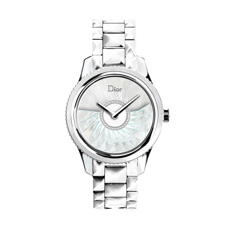The Dior VIII Grand Bal Plissé Soleil watch in pale blue is available in a limited edition of 188 pieces