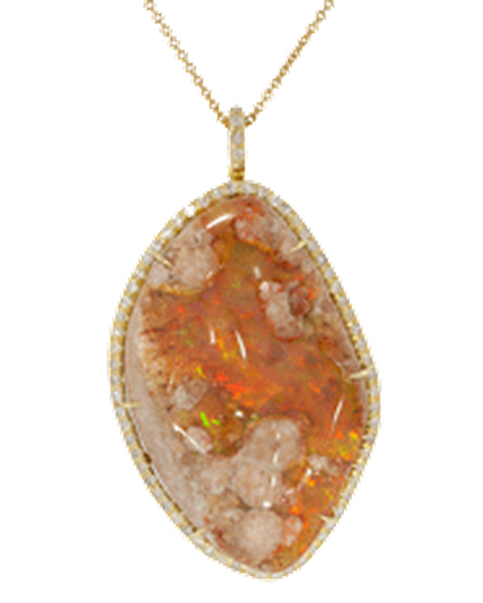 Kimberly McDonald fire opal matrix and diamond pendant in yellow gold_20140318_Thumbnail