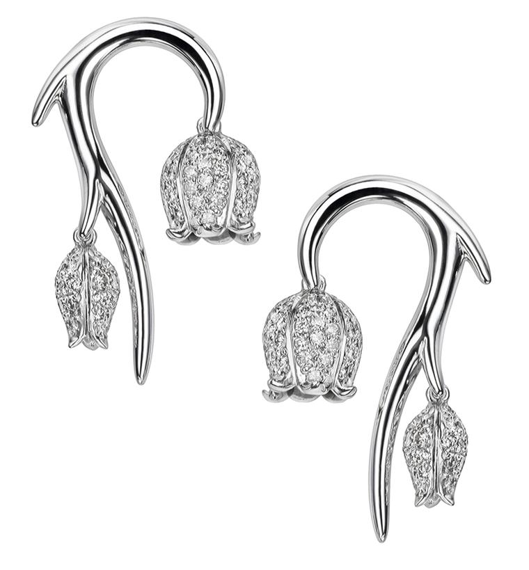 SHAUN LEANE,18CT WHITE GOLD AND WHITE DIAMOND MAYBELL STUD EARRINGS MAIN