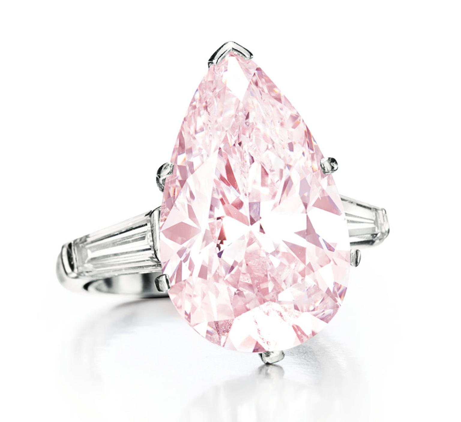 Christies-Pear-Shaped-Fancy-Light-Pink-Diamond-Ring