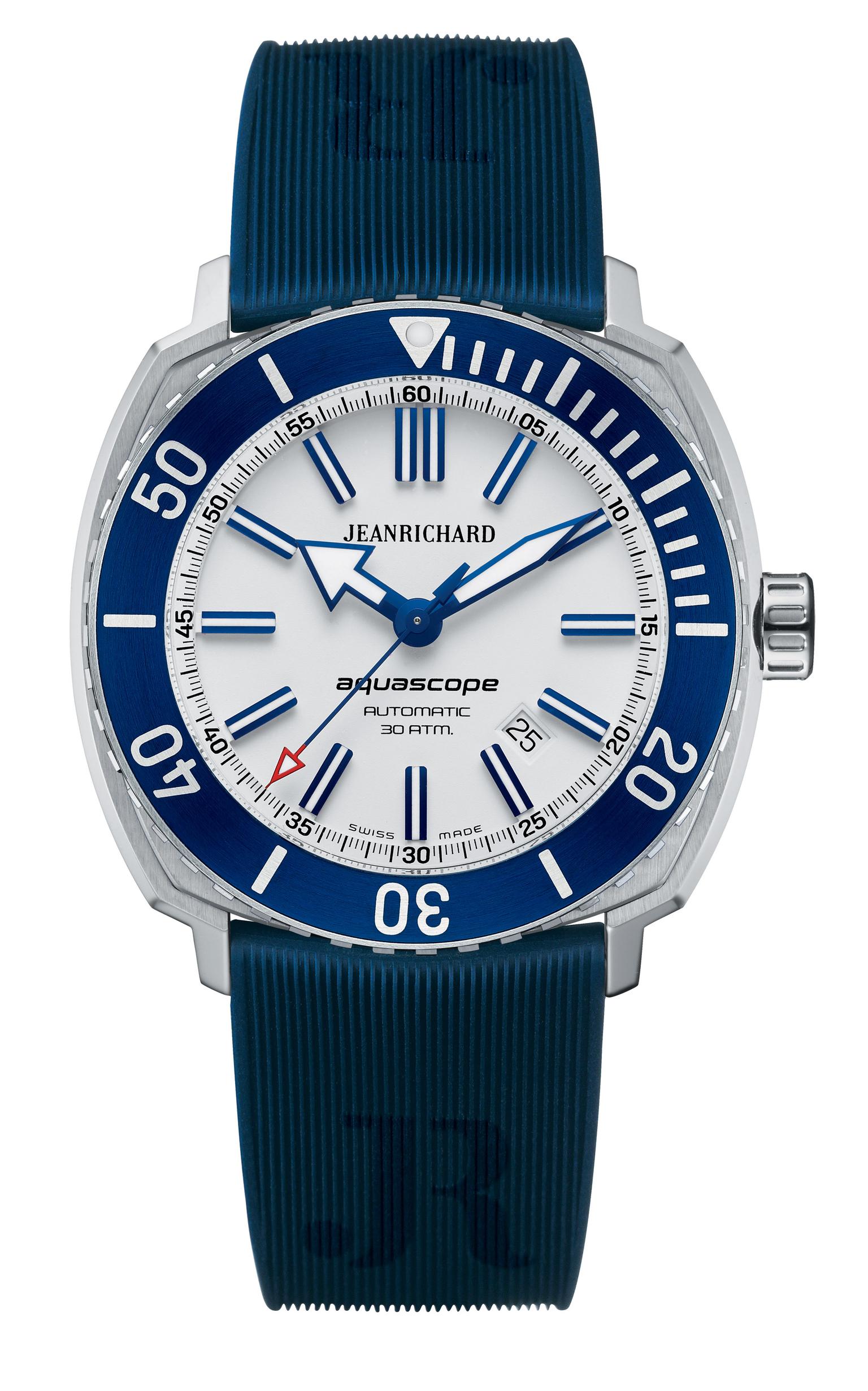 Aquascope dive watch with a white dial JeanRichard The