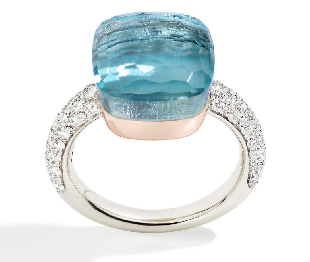 Nudo ring with blue topaz and diamonds Pomellato The Jewellery Editor