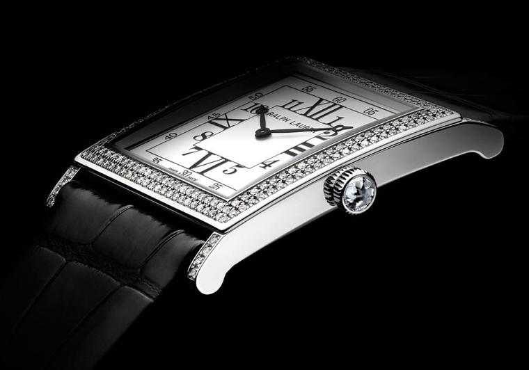 Ralph-Lauren-white-gold,-diamonds-and-black-alligator-strap