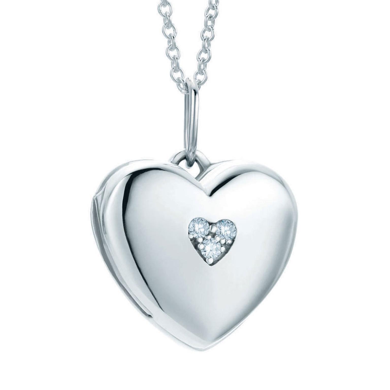 Tiffany Hearts lockets with I Love You inscription and dia