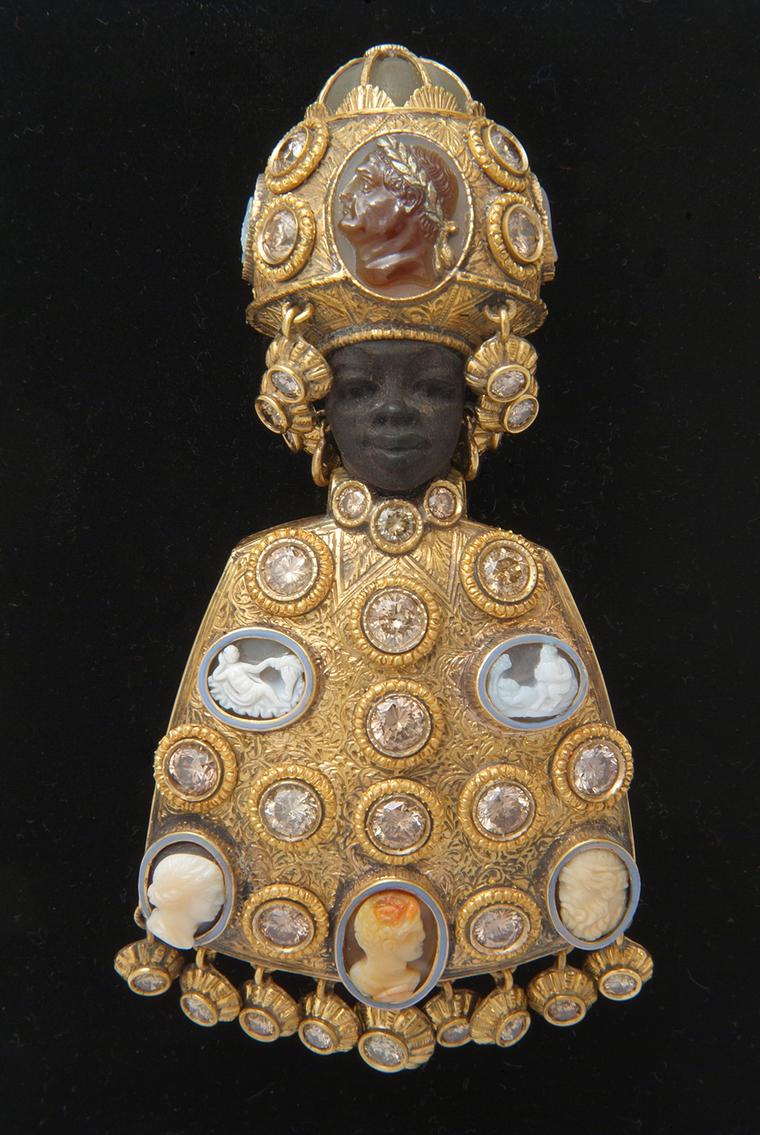 Attilio Codognato Blackamoor brooch in ebony and diamonds