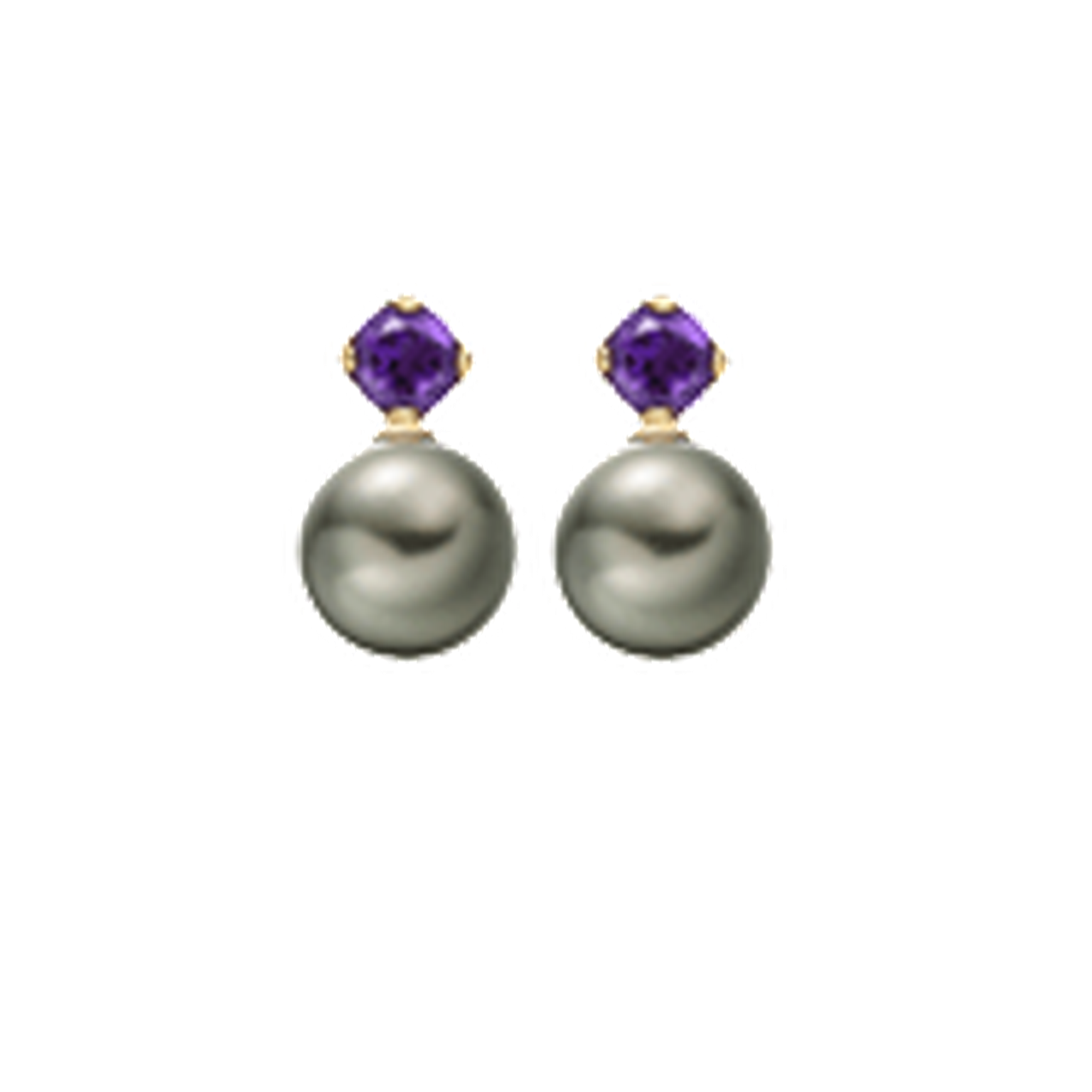 Winterson Amethyst Pearl Earrings Thumb