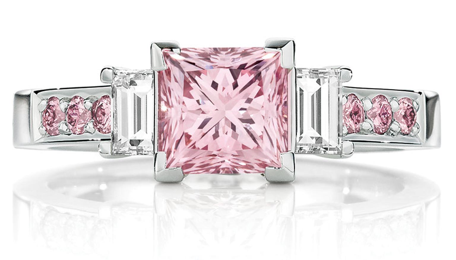 Calleija The Pink Princess engagement ring in platinum, set with 1.52ct natural Australian Argyle Pink diamonds (POA)