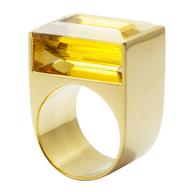 Quadrant Tall yellow gold and citrine ring | Kattri | The Jewellery Editor