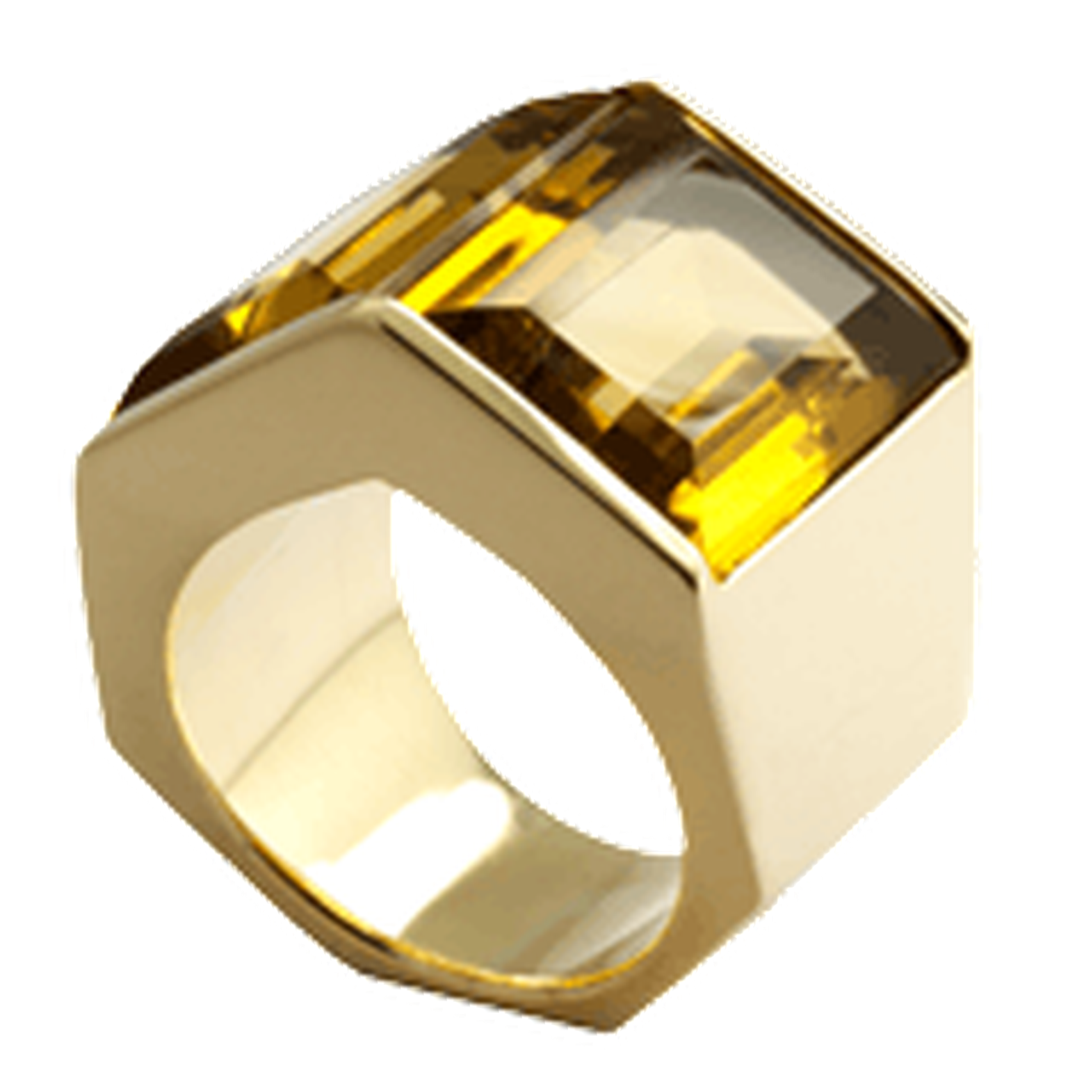 Kattri Polygon Tall yellow gold and citrine ring_thumb