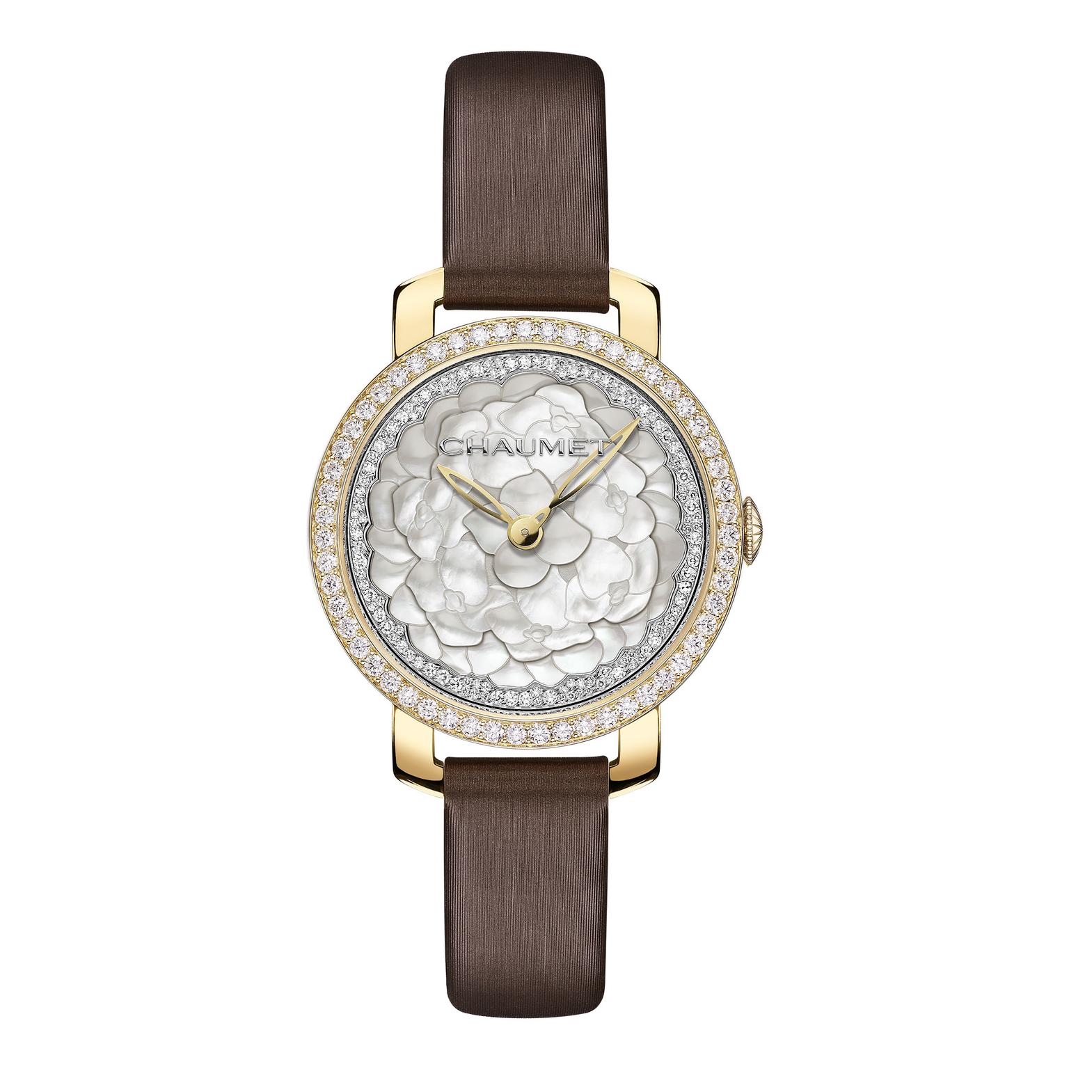 Chaumet Hortensia watch with brown strap_zoom