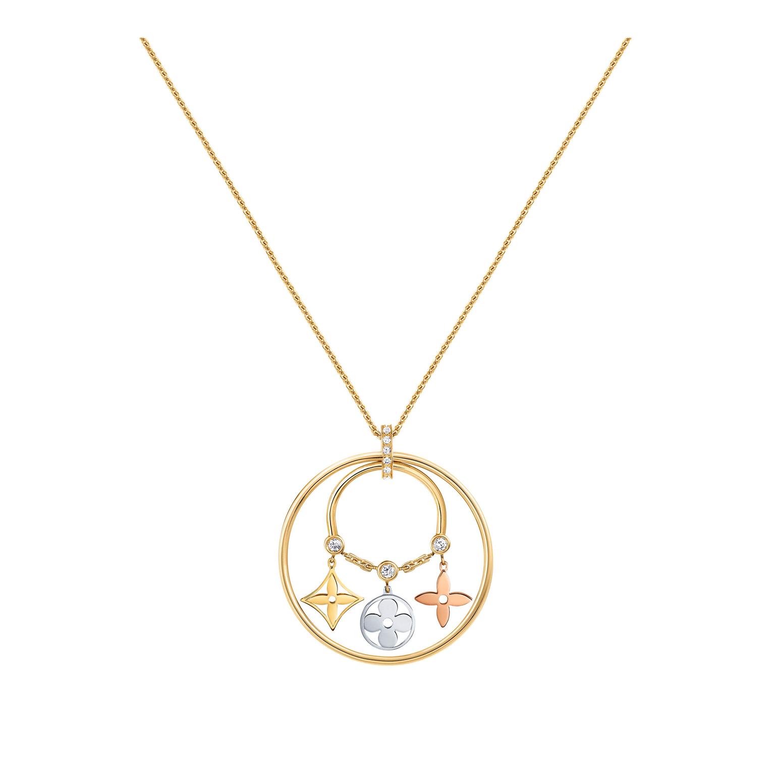 Louis Vuitton gold diamond pendant_zoom