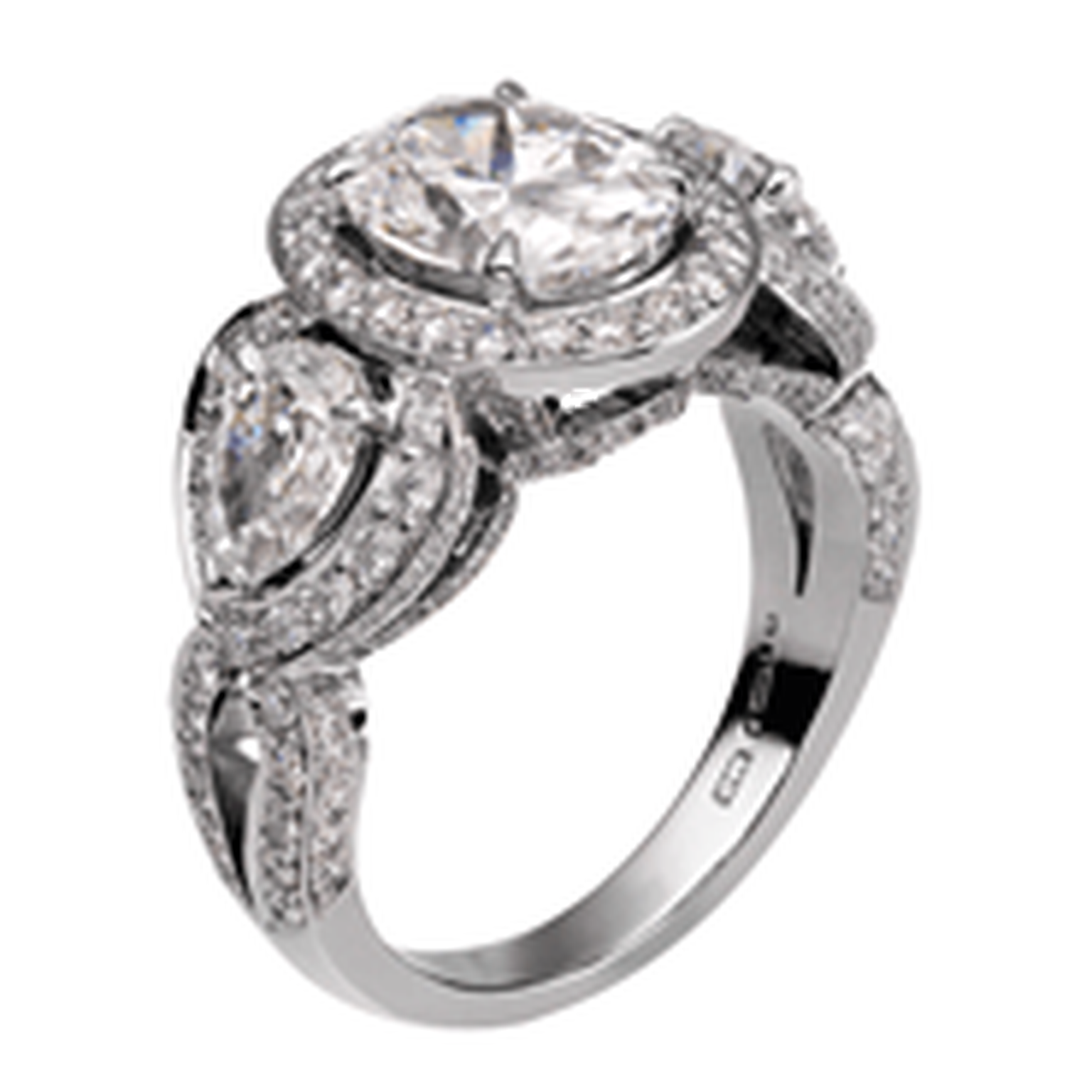 David Marshall Oval cut and pear shaped diamond ring_thumb