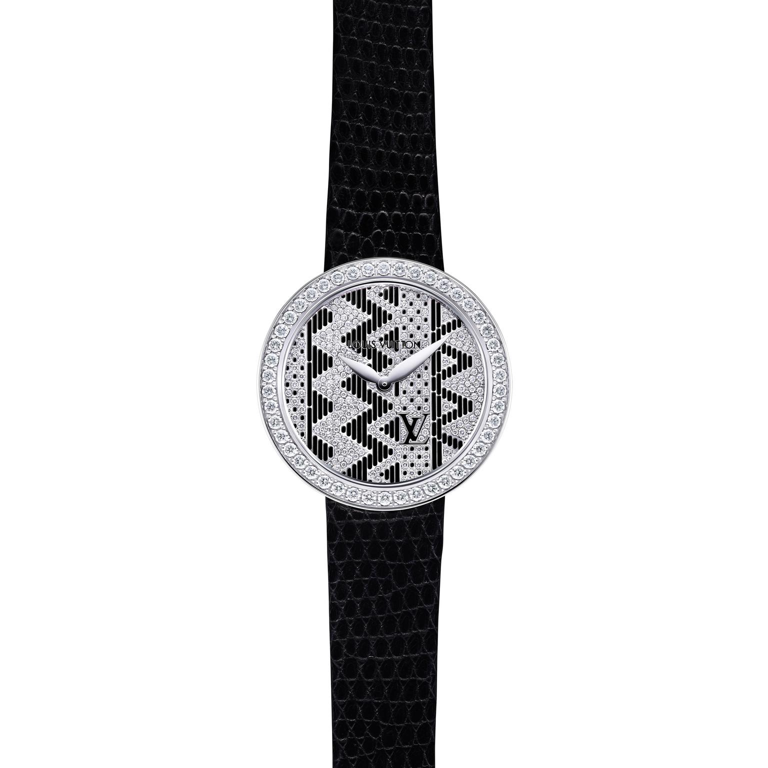 Louis Vuitton Joaillerie Chevron ladies watch in black_zoom