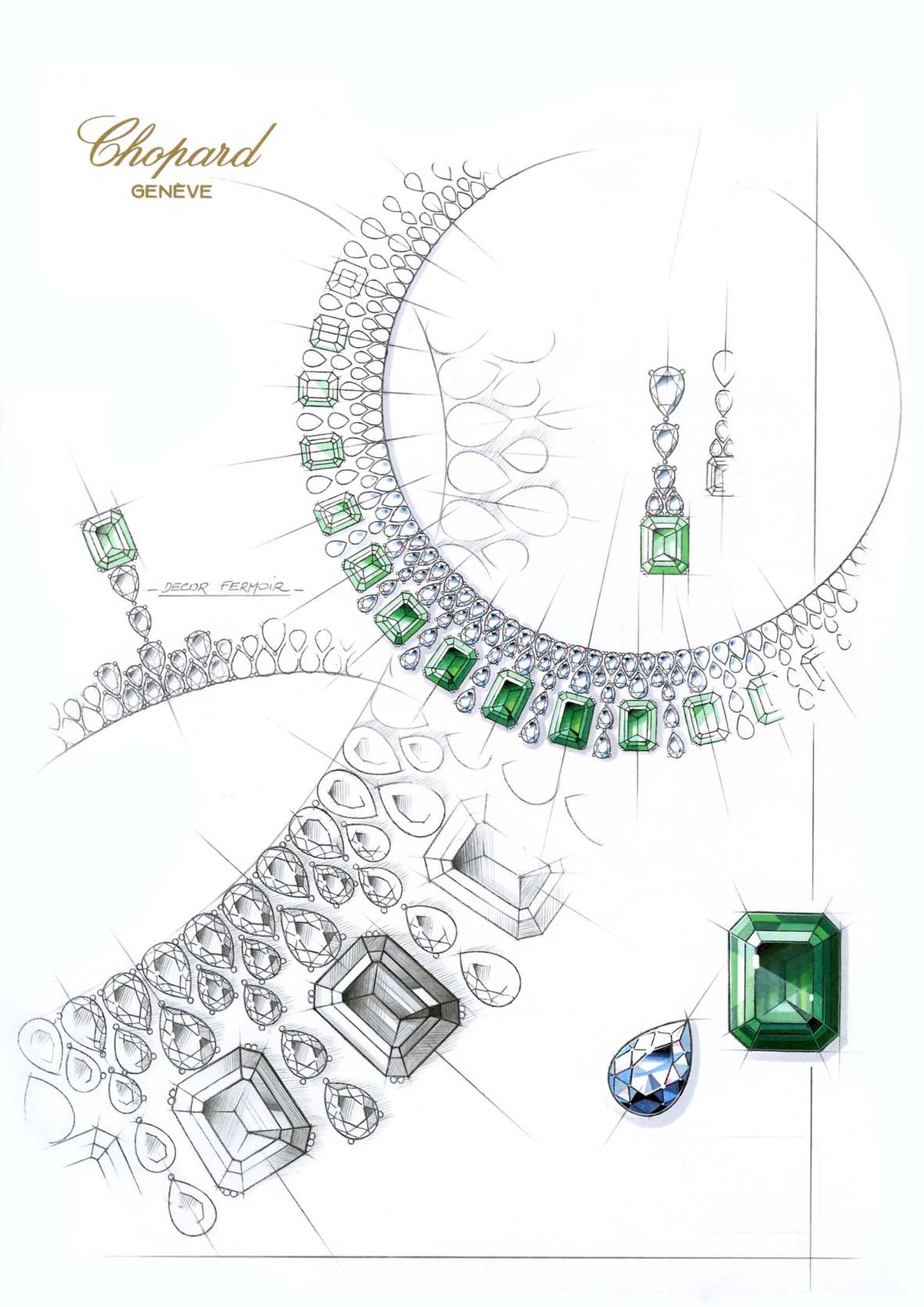 819356-1001 Sketch Emerald Necklace from the Red Carpet Collection 2013ChopardChopard.jpg
