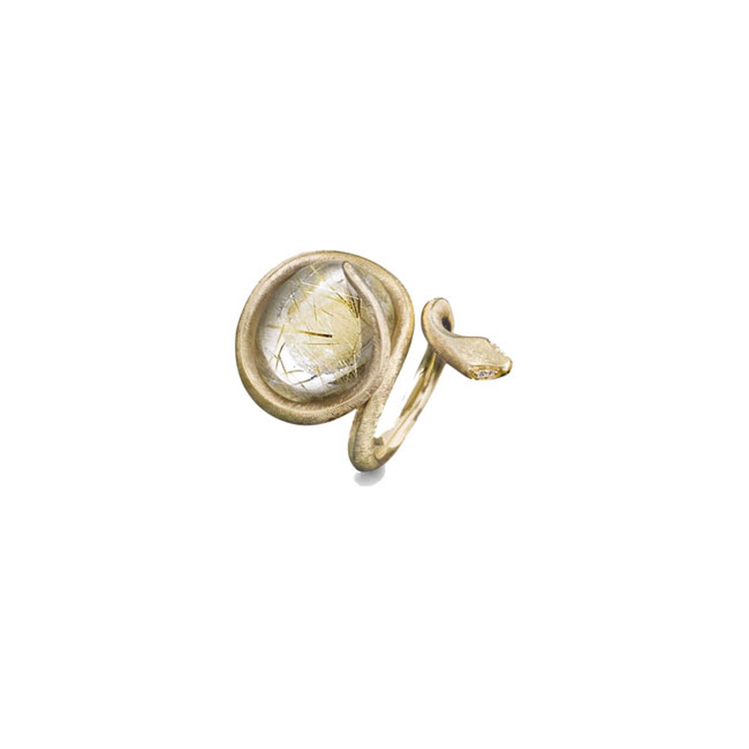 Ole Lynggaard 18ct yellow gold snake ring_main