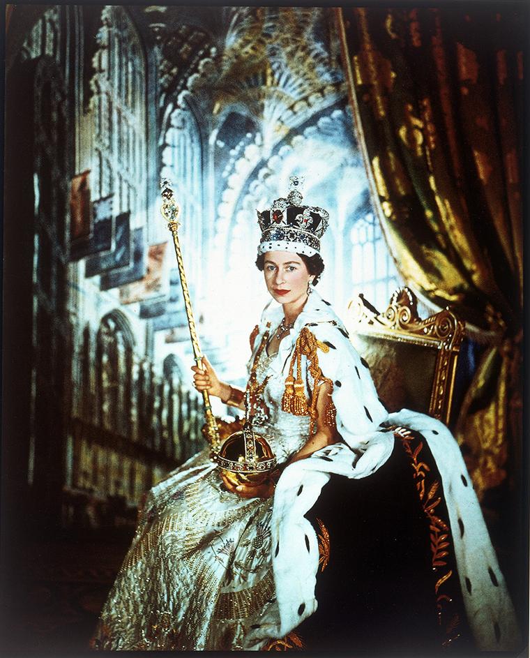 Title: Queen Elizabeth II in Coronation Robes  Artist: Cecil Beaton  Date: June 1953  Credit line: copyright V&A images