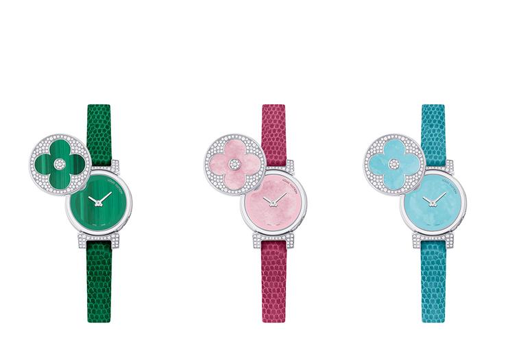 New Louis Vuitton Tambour Bijou Secret watches in colour-popping shades