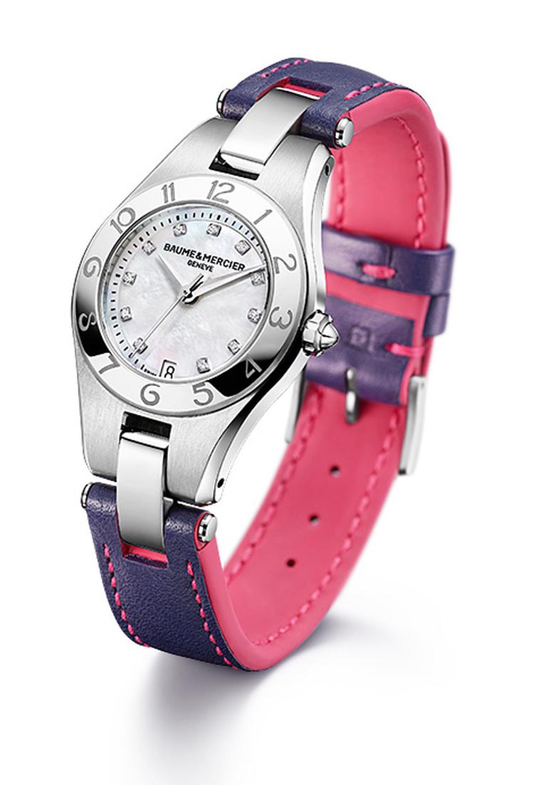 Baume & Mercier Linea with mauve and pink spring/summer 2012 strap