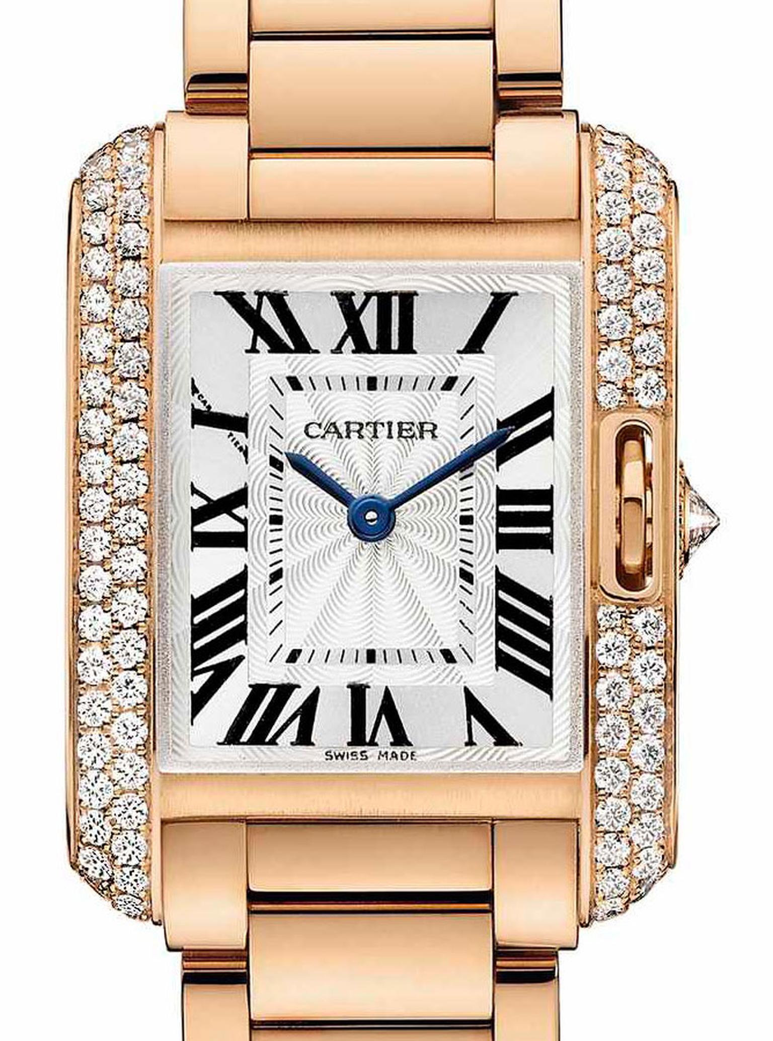 Cartier tank cheap anglaise with diamonds
