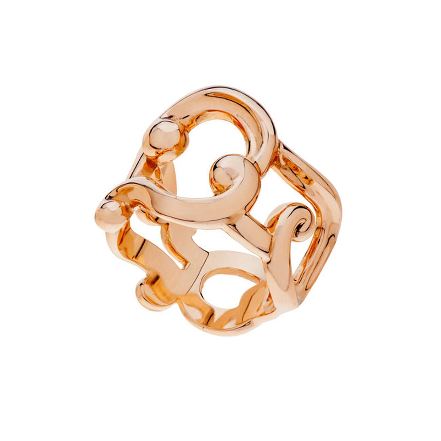 Fabergé Rococo lace rose gold ring_main