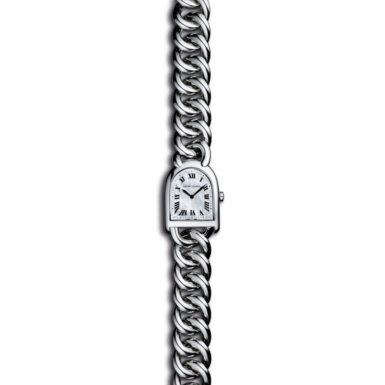 Ralph Lauren Stirrup Steel link collection with MOP dial_main